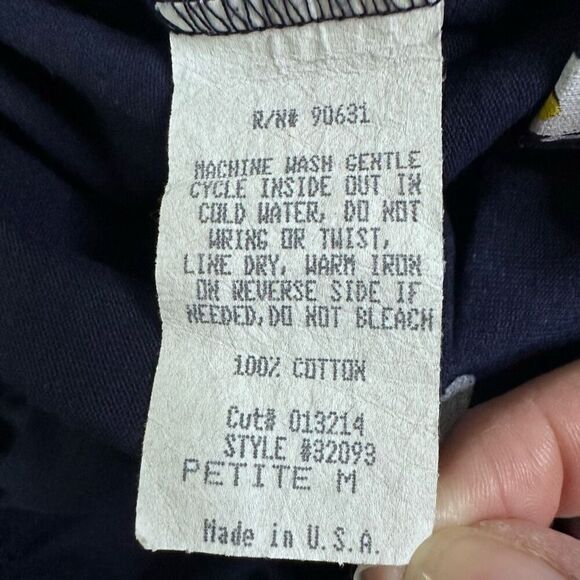 Vintage Cropped Nautical Print Pants Womens M‎ Petite Blue Lighthouse, Sailboat, - Picture 4 of 8